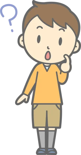 Curious Cartoon Character Clipart: Contemplative Pose with Question Mark