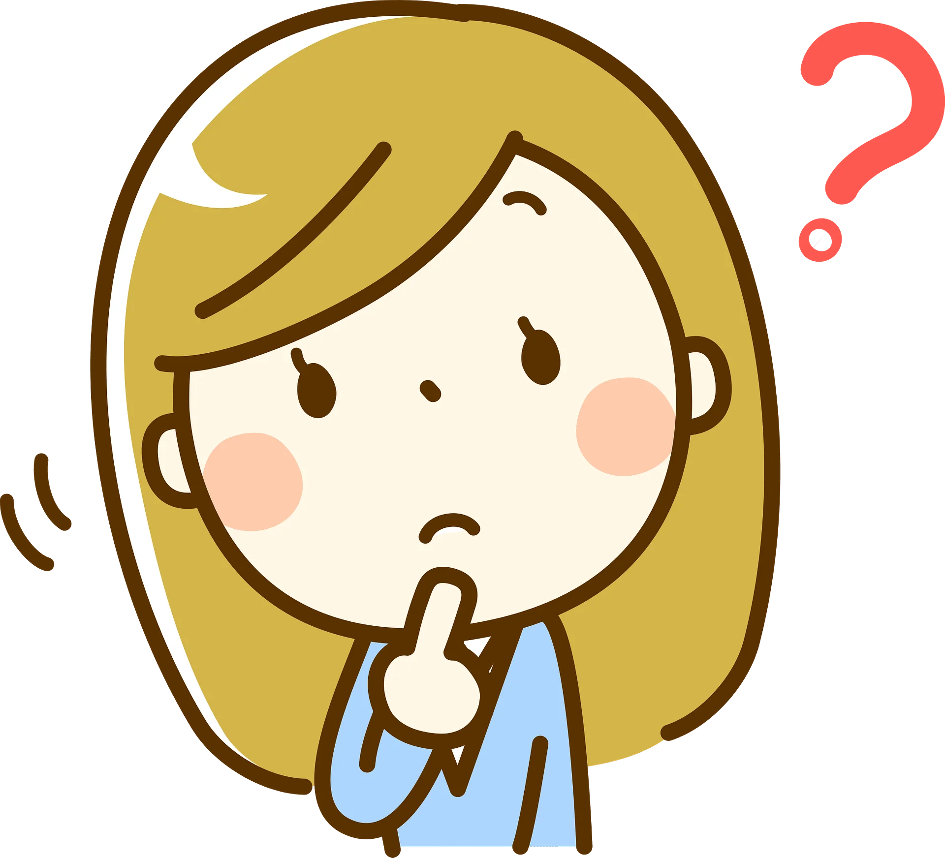 Curious Cartoon Character Pondering a Perplexing Question Mark Clipart