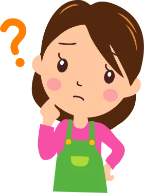 Curious Child in Green Apron: A Questioning Clipart Illustration of Puzzlement