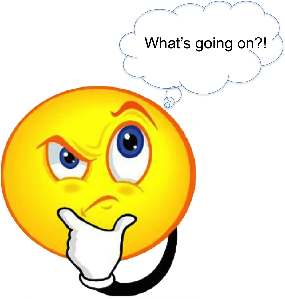 Curious Yellow Emoji Clipart: Puzzled Expression Seeking Clarity