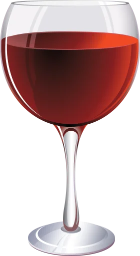 Elegant Burgundy Red Wine Clipart Illustration with Realistic Glass Design