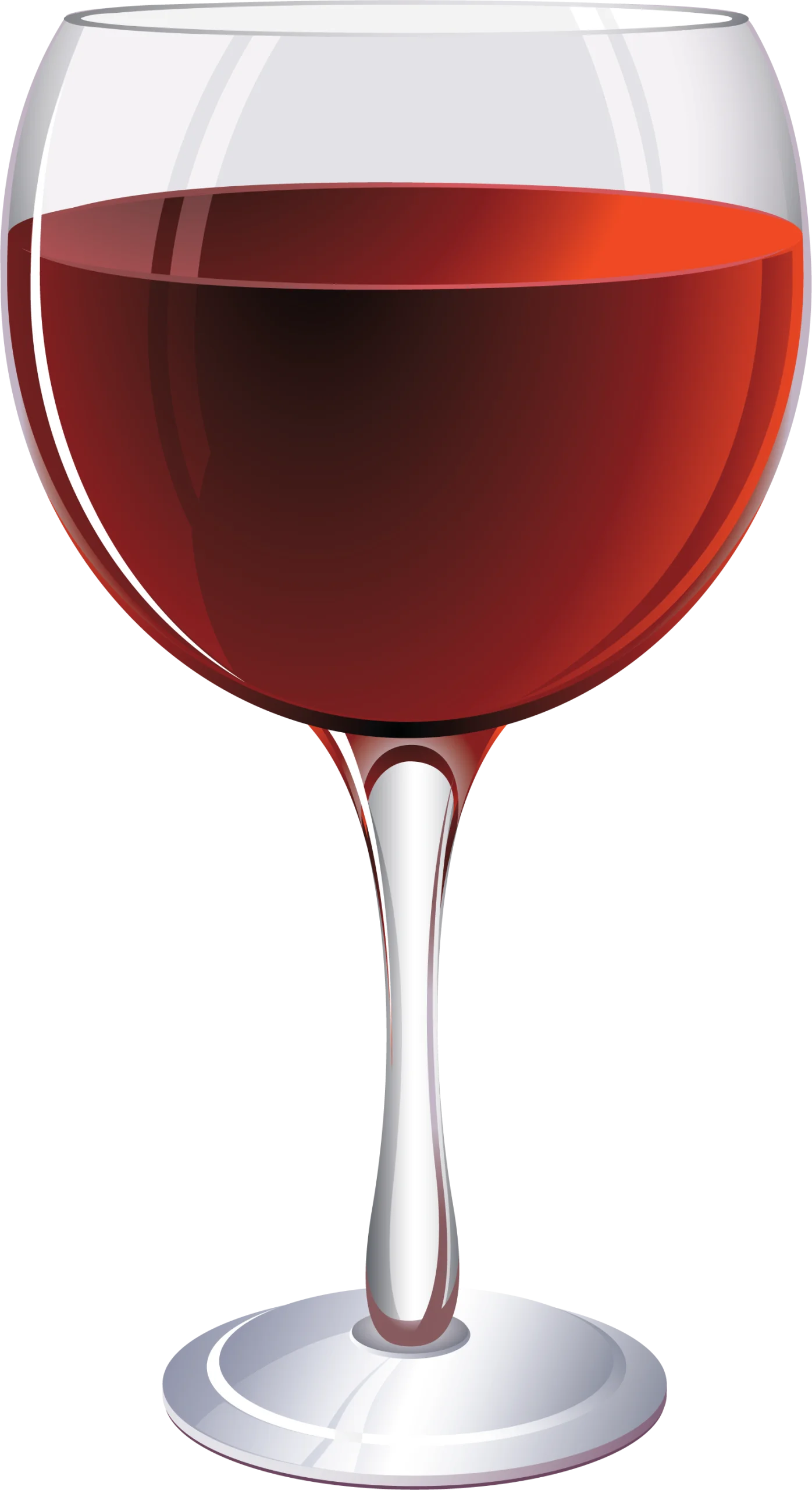 Elegant Burgundy Red Wine Clipart Illustration with Realistic Glass Design