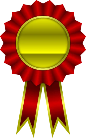 Elegant Red and Yellow Father's Achievement Award Ribbon Clipart Design