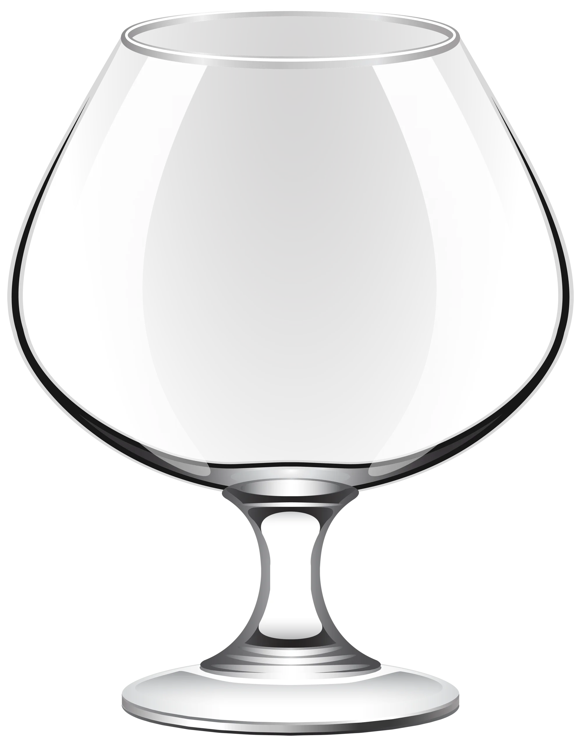 Elegant Transparent Brandy Snifter Clipart - Classic Glassware Illustration