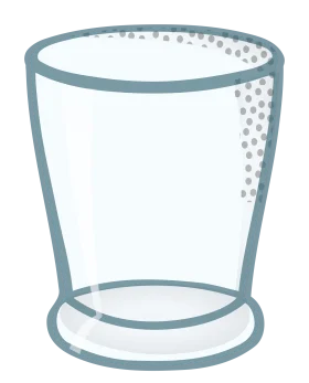 Minimalist Empty Glass Clipart with Subtle Dotted Texture and Soft Outline