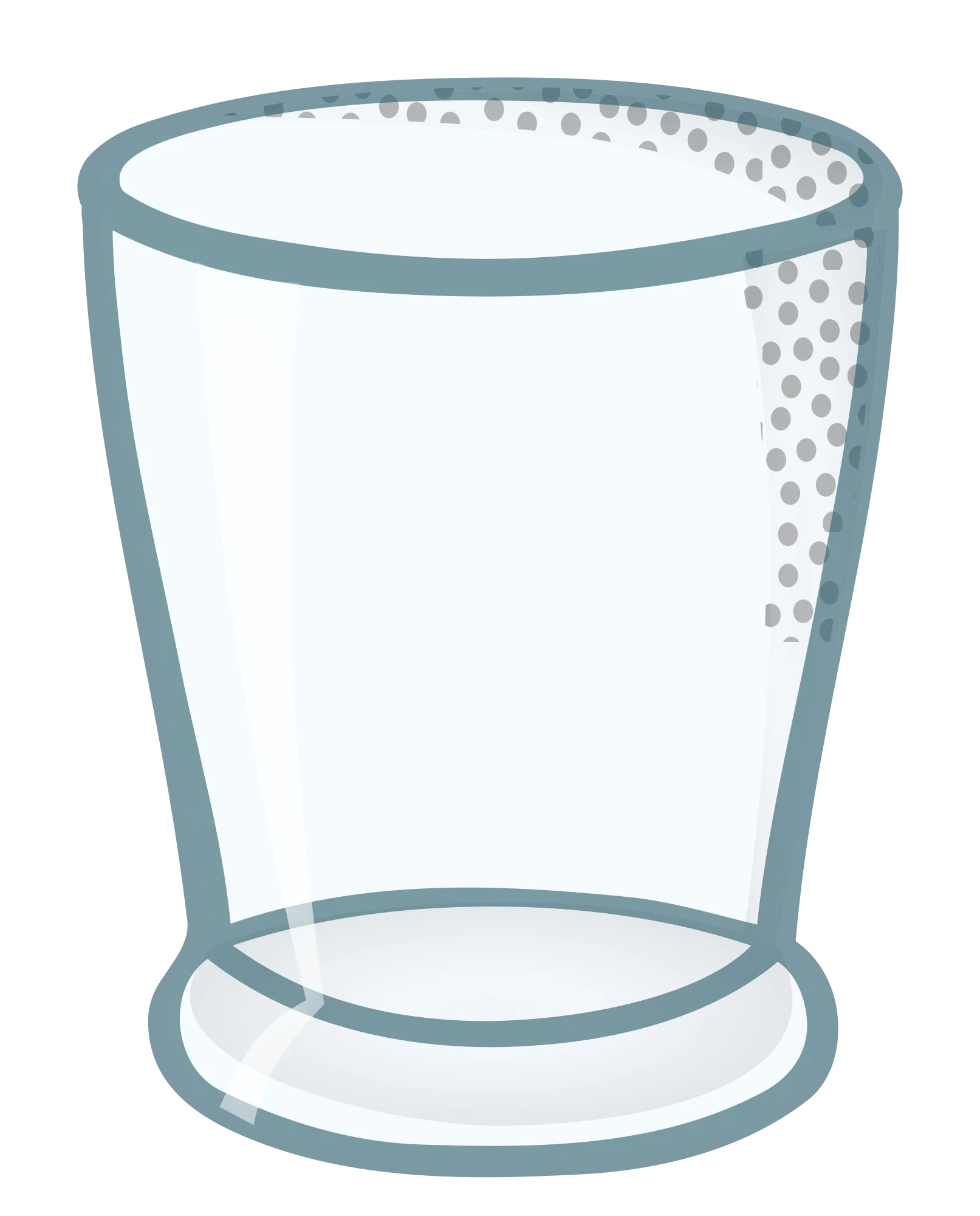 Minimalist Empty Glass Clipart with Subtle Dotted Texture and Soft Outline
