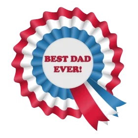 Patriotic Best Dad Ever Rosette Award Ribbon Clipart Design