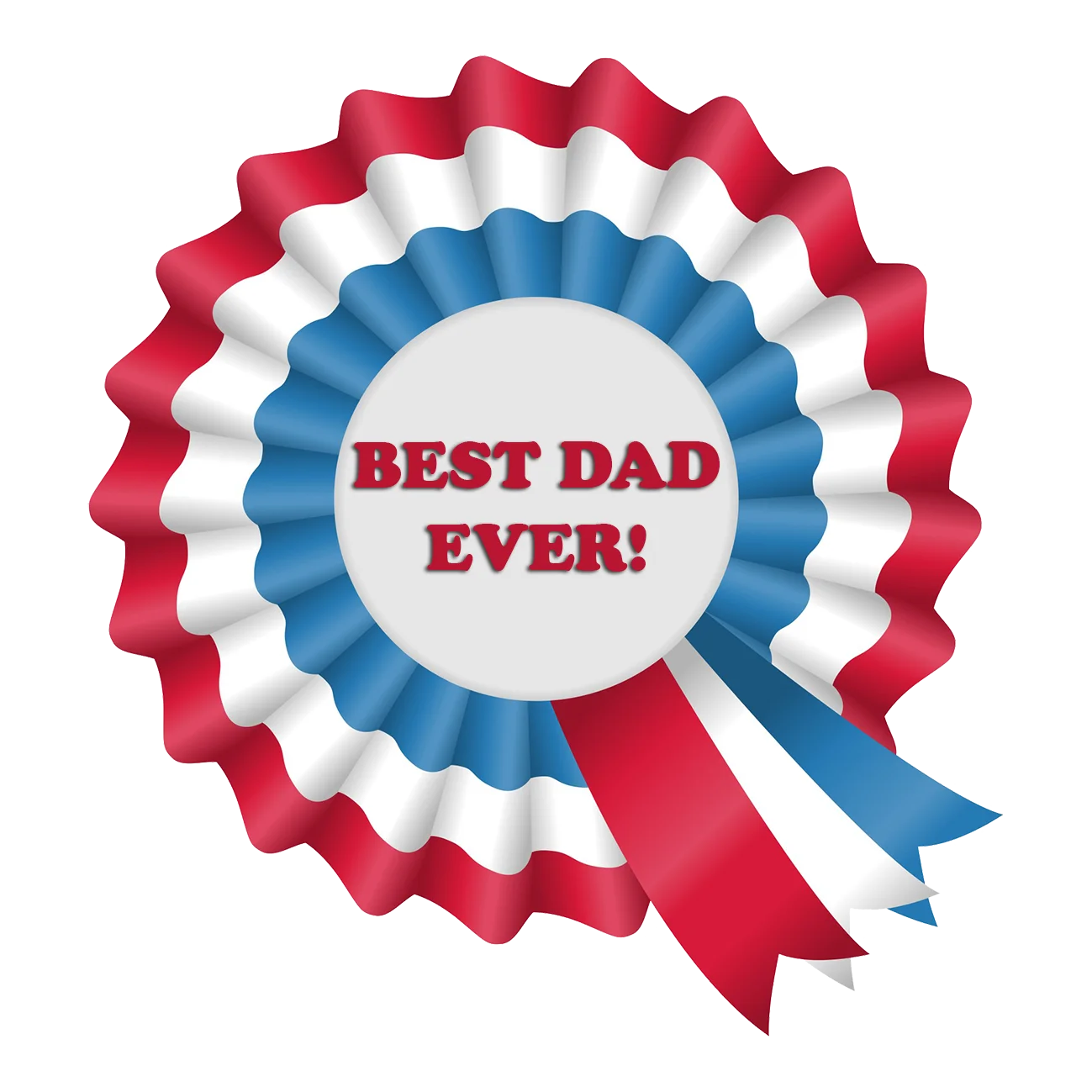 Patriotic Best Dad Ever Rosette Award Ribbon Clipart Design