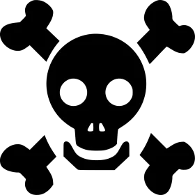 Playful Monochrome Skull and Crossbones Clipart Design for Graphic Projects