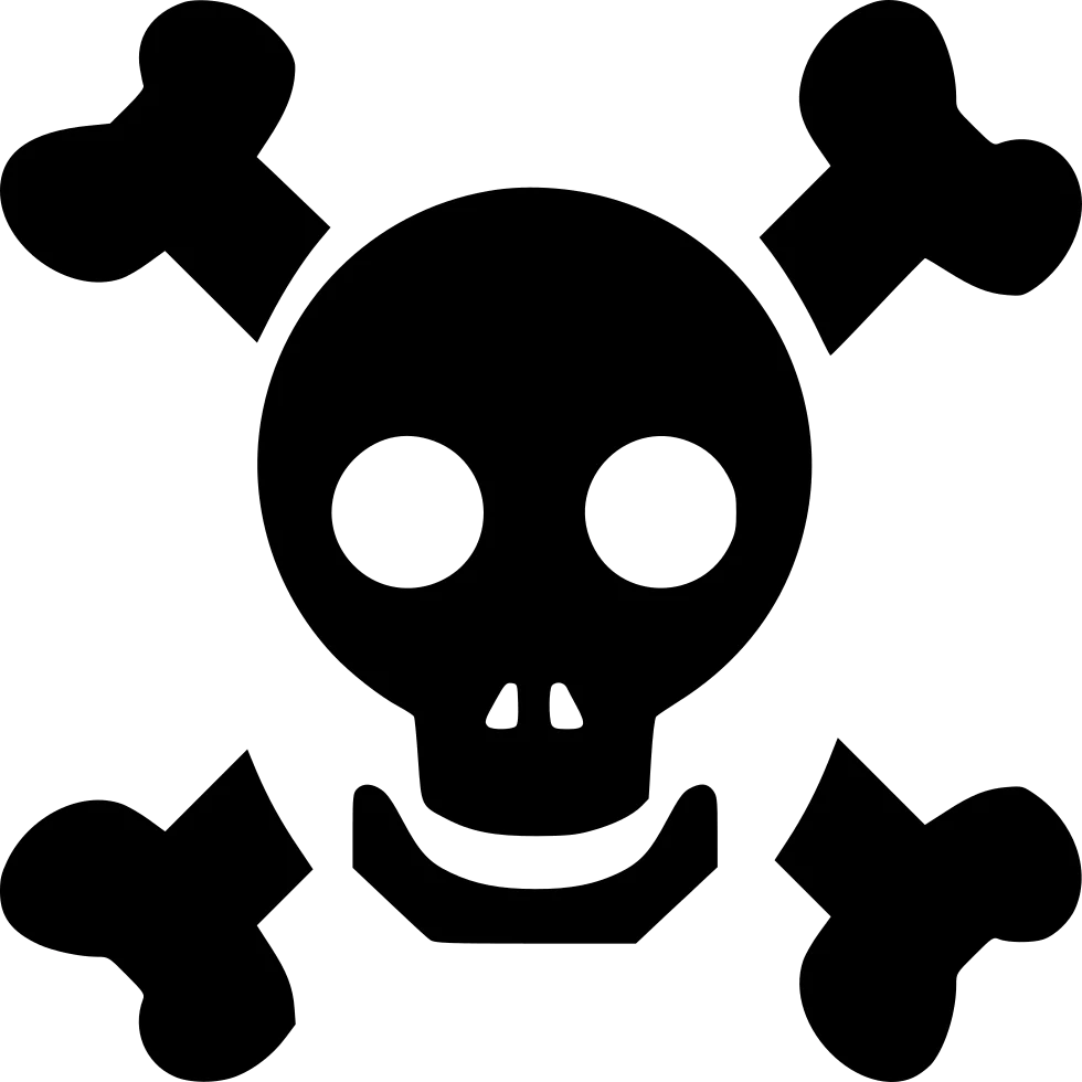 Playful Monochrome Skull and Crossbones Clipart Design for Graphic Projects