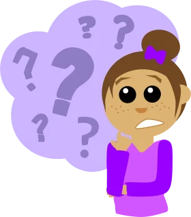 Puzzled Cartoon Character Surrounded by Question Mark Clipart Illustration