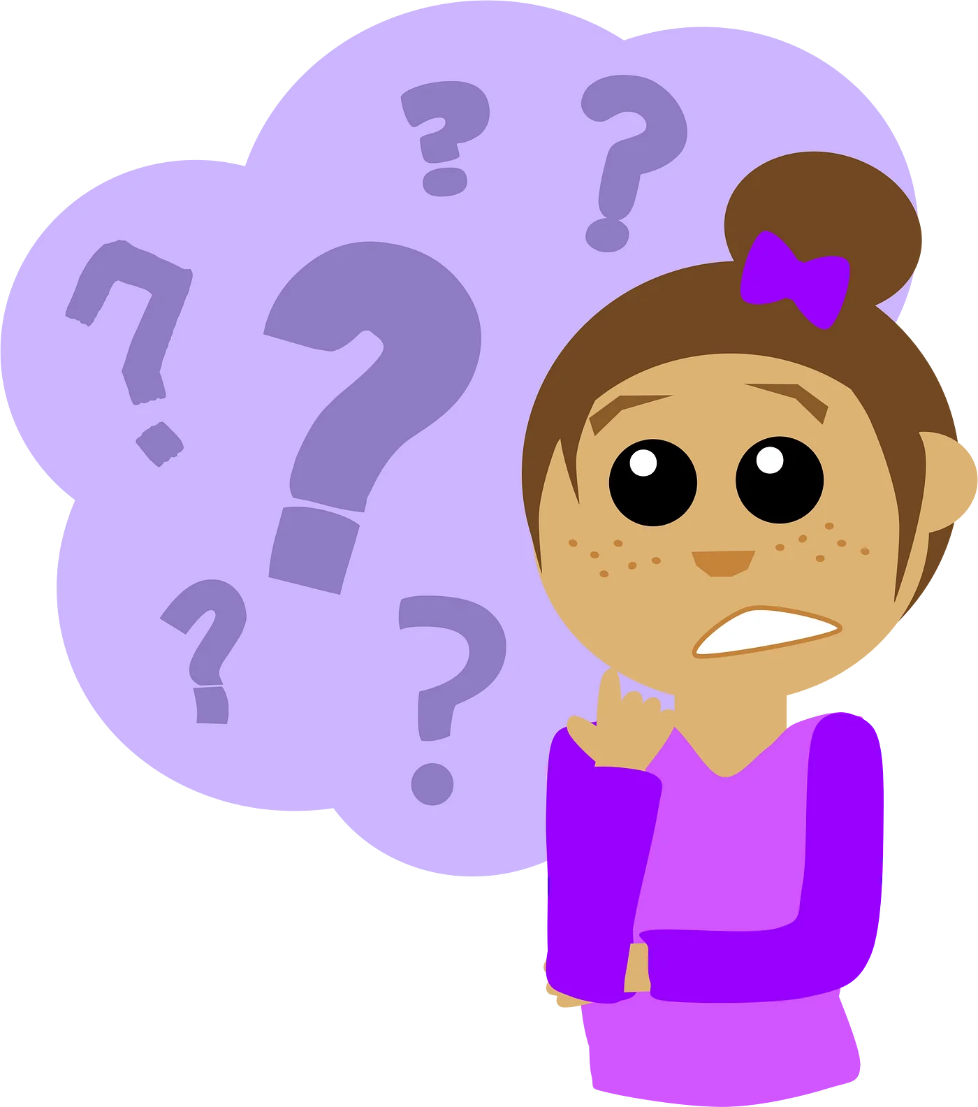 Puzzled Cartoon Character Surrounded by Question Mark Clipart Illustration