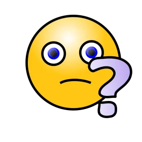 Puzzled Yellow Emoji Clipart with Contemplative Question Mark Symbol