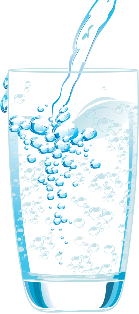 Refreshing Clear Water Being Poured into a Transparent Glass Clipart Illustration