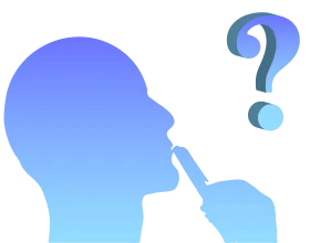 Silhouette of Contemplative Thinker with Question Mark Clipart Illustration