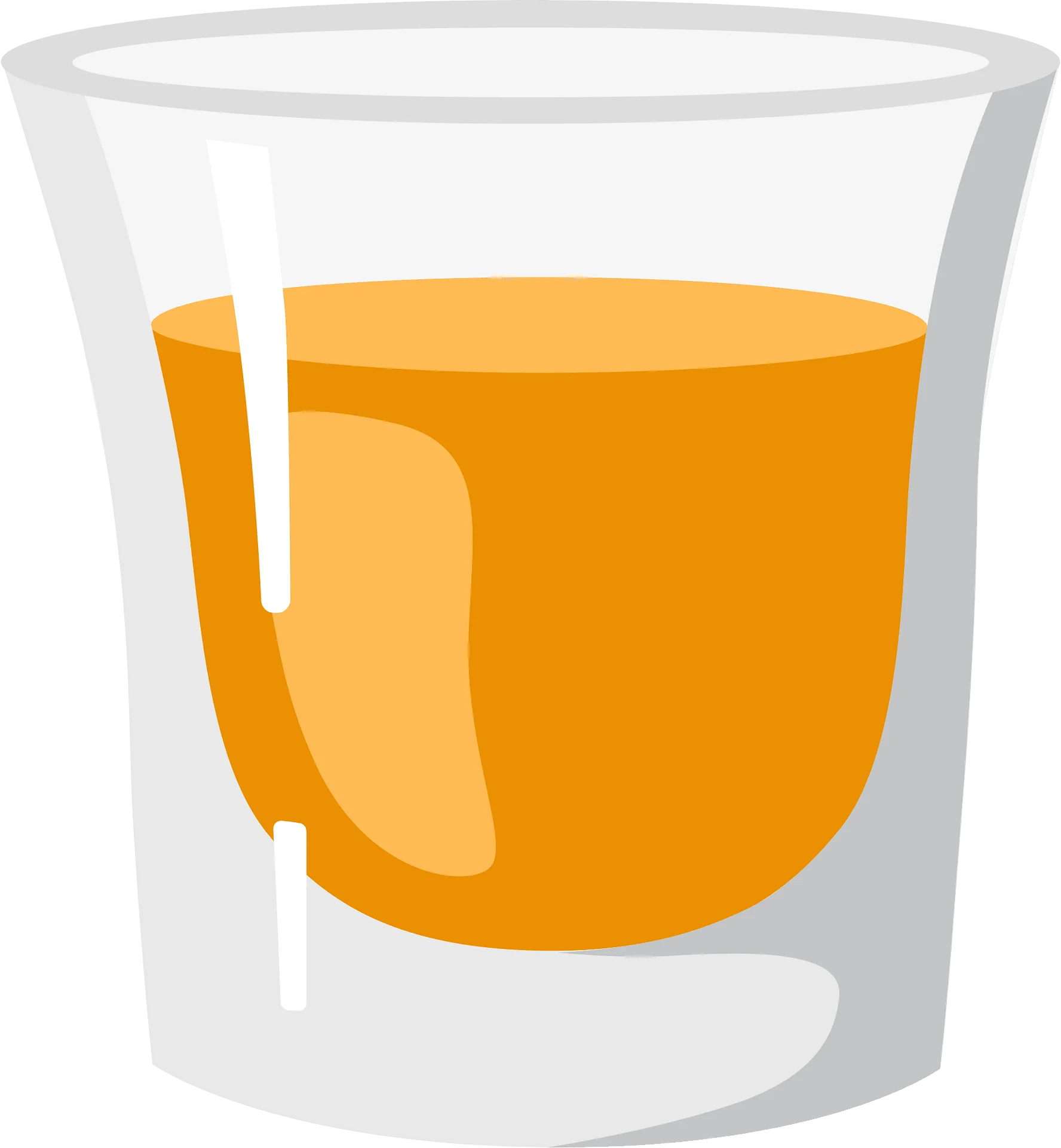 Simple Glass of Orange Juice Clipart Vector Illustration Design Element