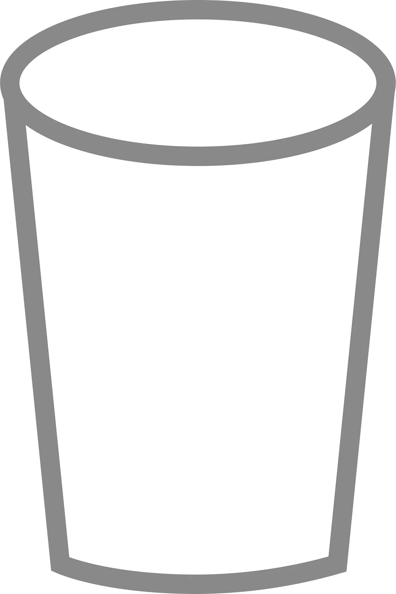 Simple Minimalist Water Glass Clipart Design with Clean Lines and Elegant Shape