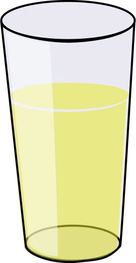Simple Transparent Glass Filled with Pale Yellow Liquid Clipart Illustration