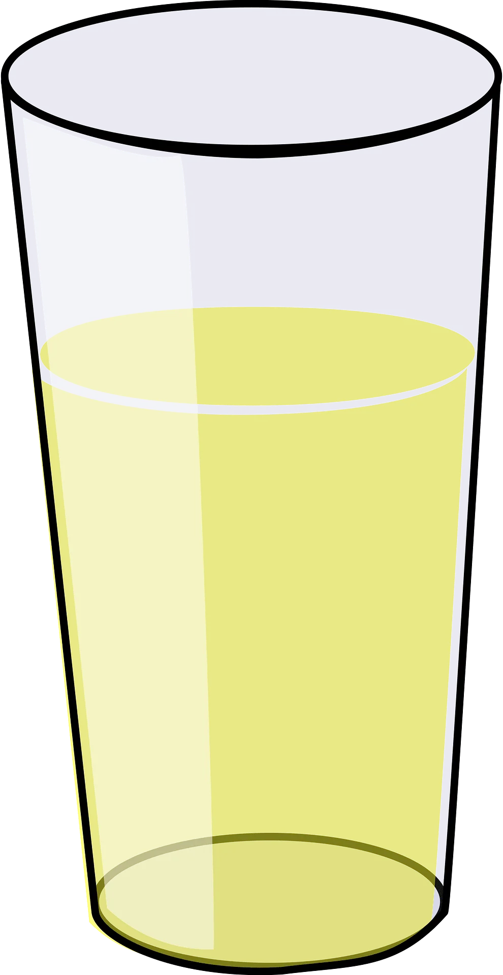 Simple Transparent Glass Filled with Pale Yellow Liquid Clipart Illustration