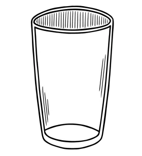 Simple Transparent Single-Wall Glass Clipart Illustration for Design Projects