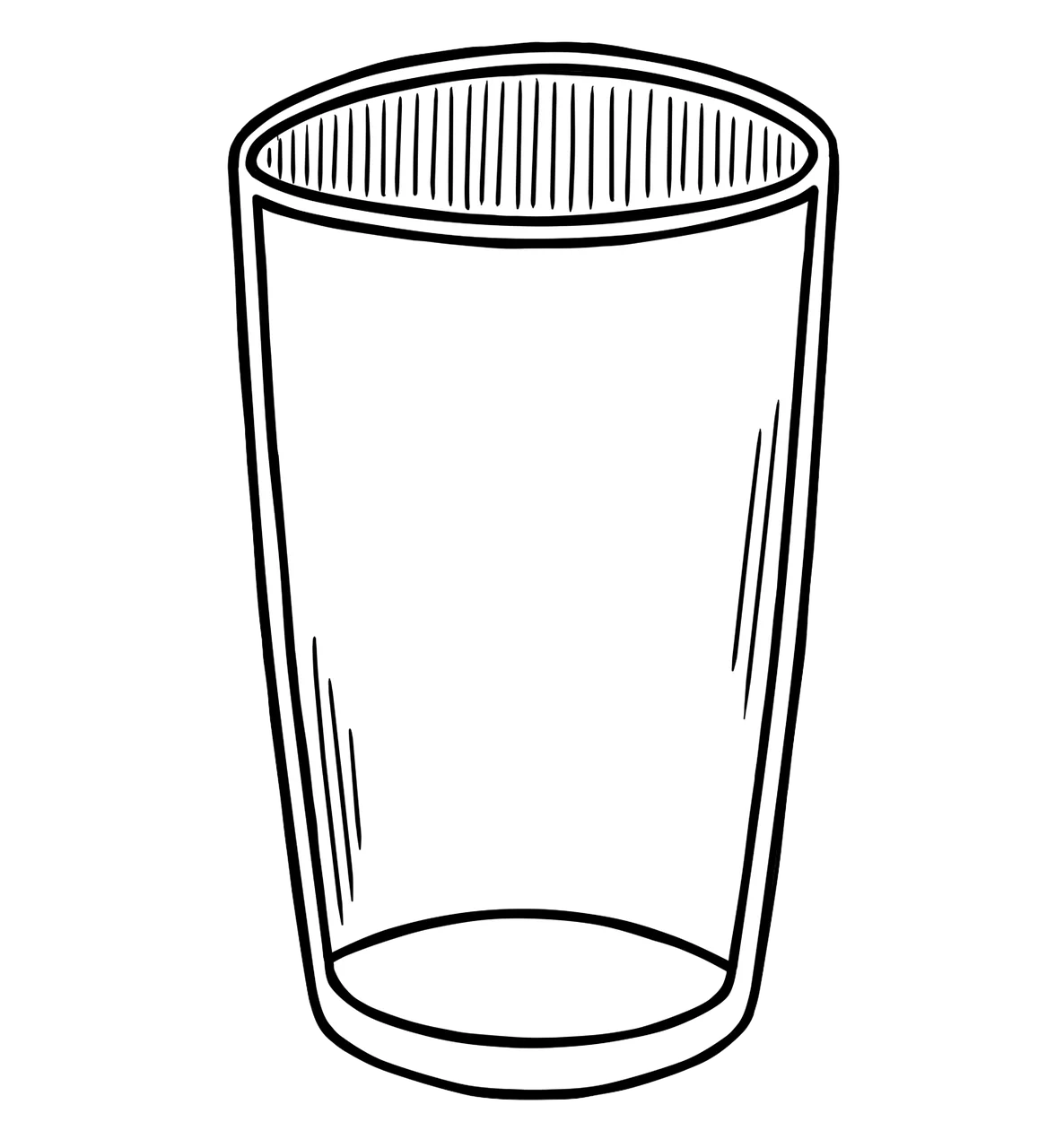 Simple Transparent Single-Wall Glass Clipart Illustration for Design Projects