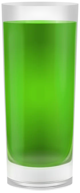 Sleek Tall Glass Filled with Vivid Emerald Green Liquid Clipart Illustration
