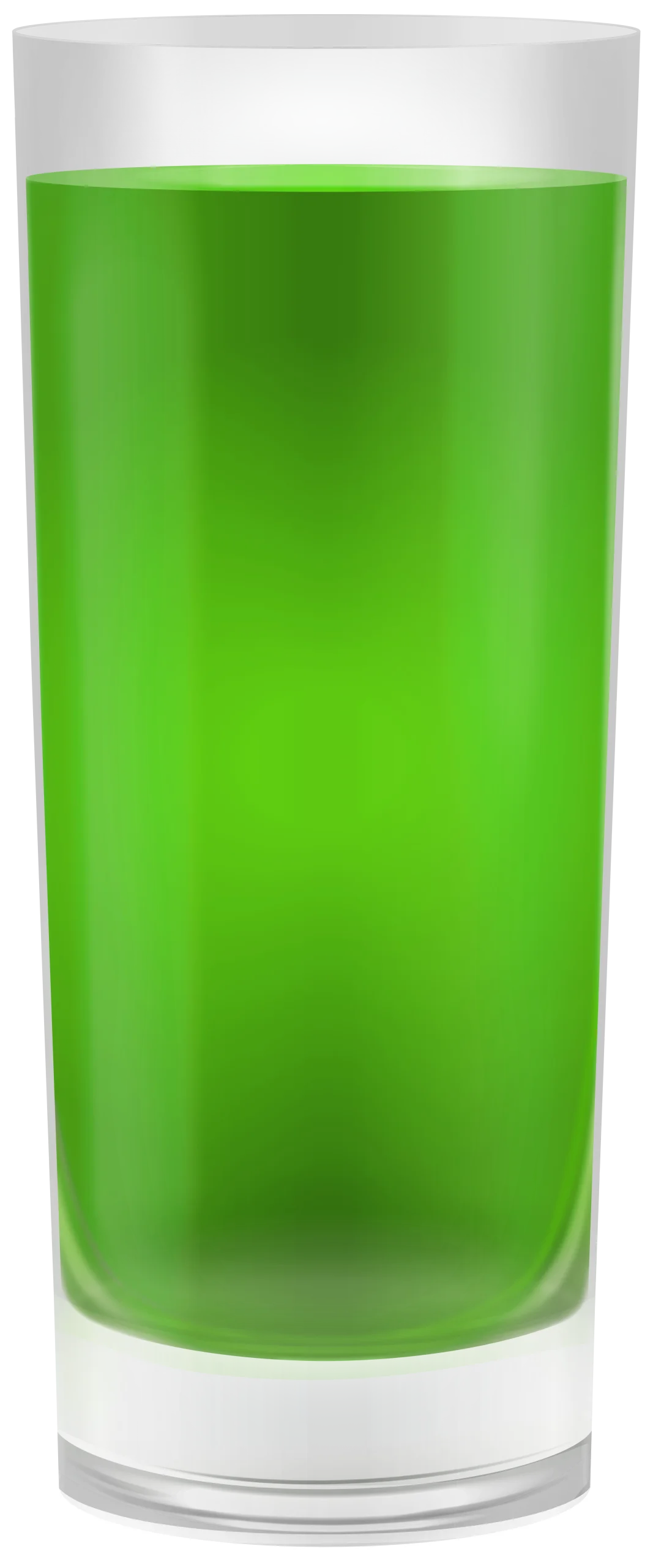 Sleek Tall Glass Filled with Vivid Emerald Green Liquid Clipart Illustration