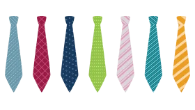 Stylish Fathers Day Neck Tie Clipart Collection with Diverse Patterns and Colors
