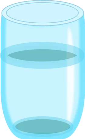 Translucent Blue Glass of Water Clipart with Soft Gradient Effect