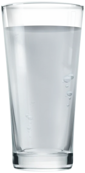 Transparent Crystal-Clear Highball Glass Clipart with Water and Subtle Bubbles