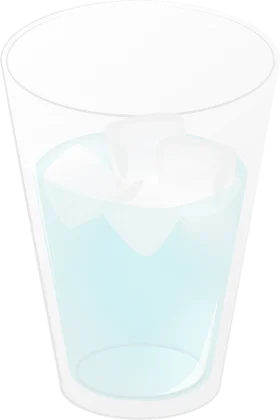 Transparent Double-Walled Glass Clipart with Soft Blue Water Reflection