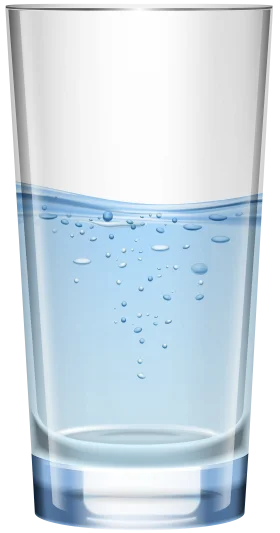 Transparent Glass with Blue Water Droplets Realistic Clipart Illustration