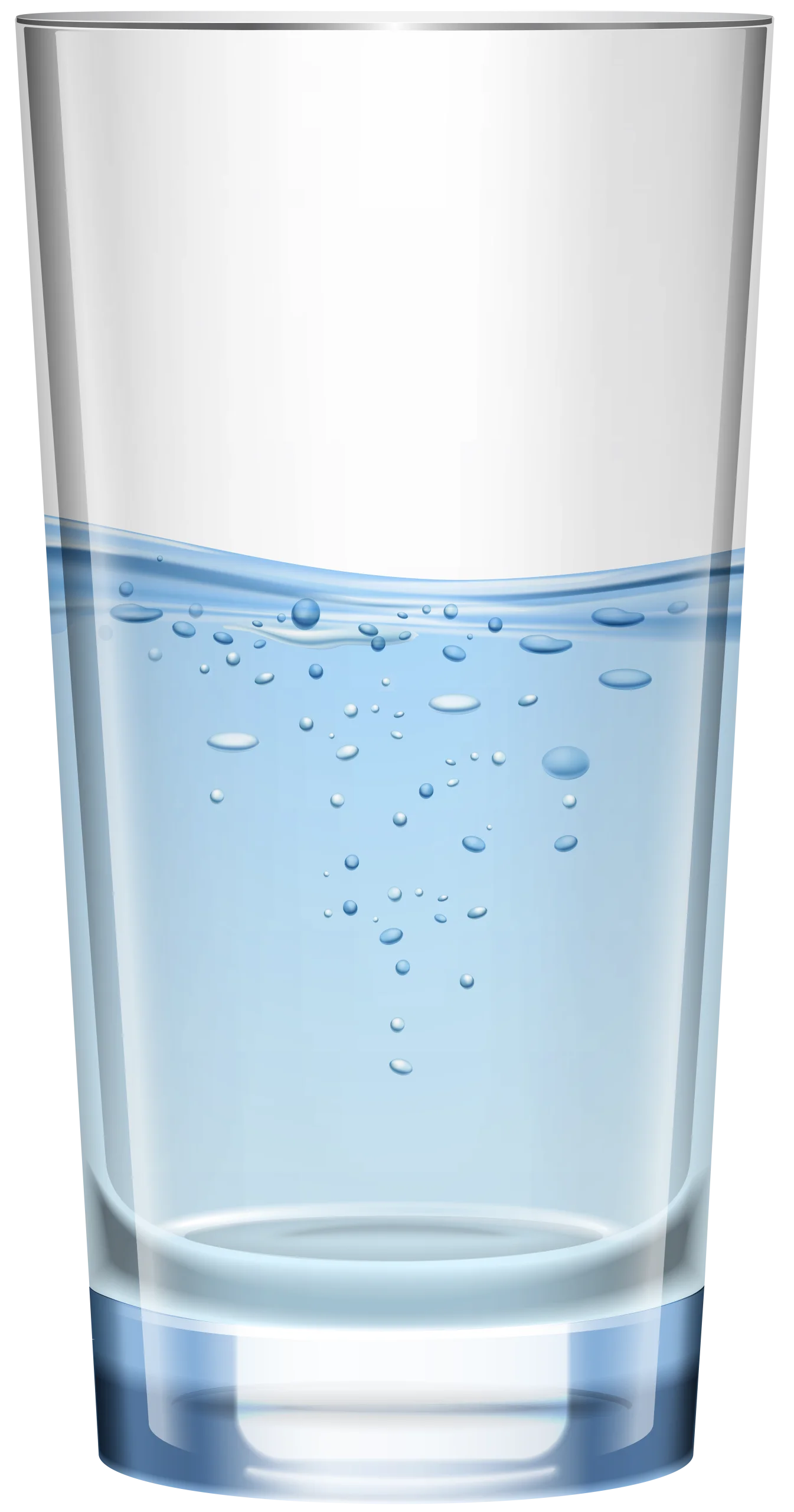 Transparent Glass with Blue Water Droplets Realistic Clipart Illustration