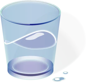Transparent Half-Filled Water Glass Minimalist Soft-Toned Clipart Illustration