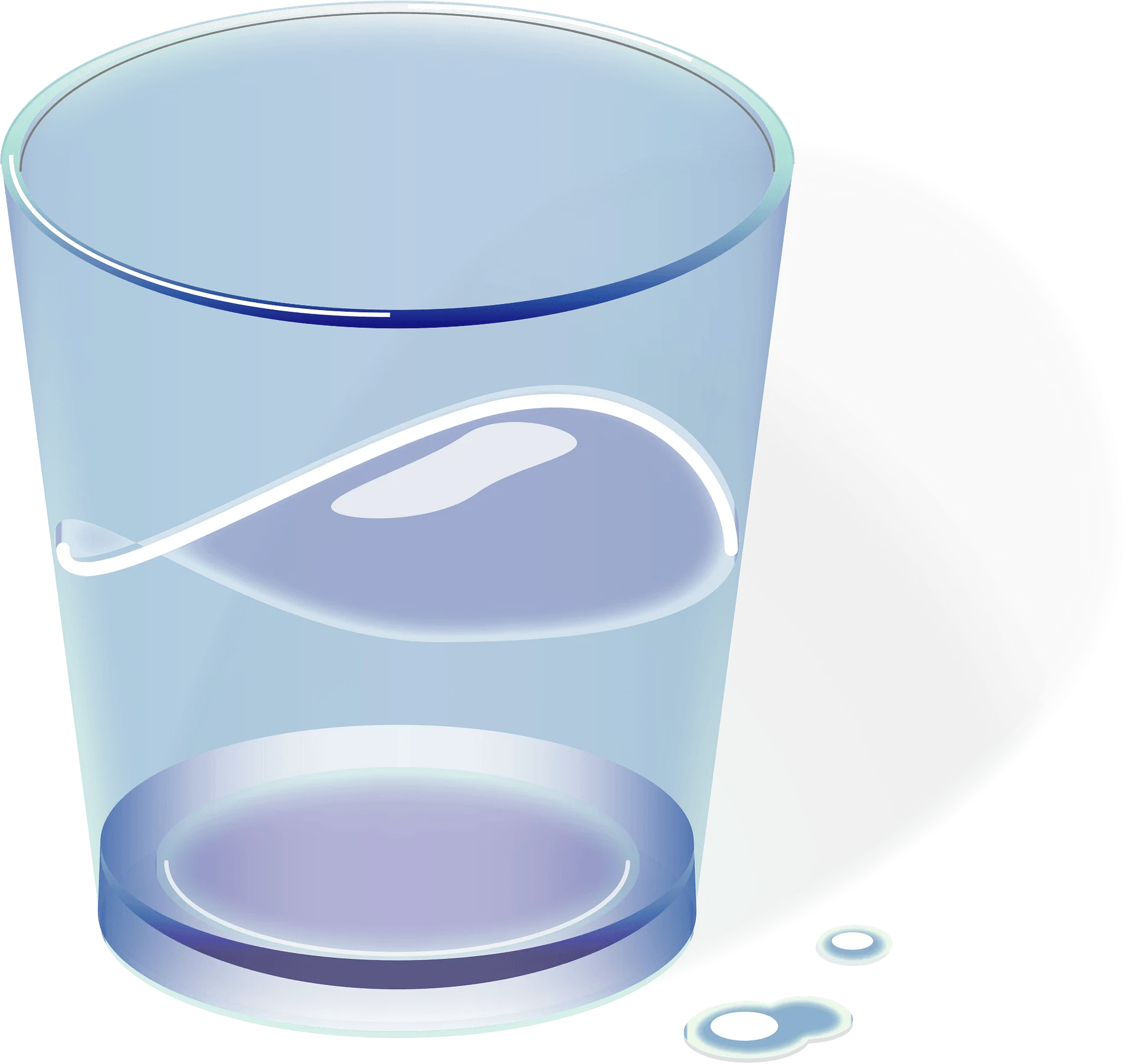 Transparent Half-Filled Water Glass Minimalist Soft-Toned Clipart Illustration