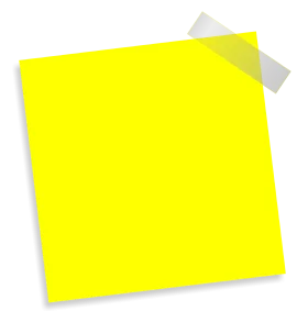 Bright Yellow Blank Sticky Note Clipart with Transparent Tape Edge