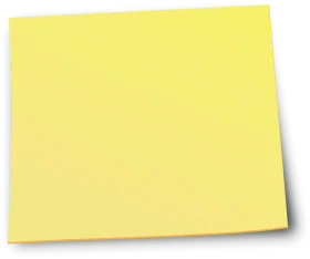 Classic Yellow Adhesive Sticky Note Clipart with Soft Shadow Design