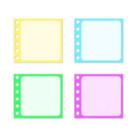 Colorful Film Strip Style Sticky Note Clipart Collection - Blank Memo Templates