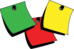 Colorful Sticky Notes Clipart with Playful Tack Pins Design