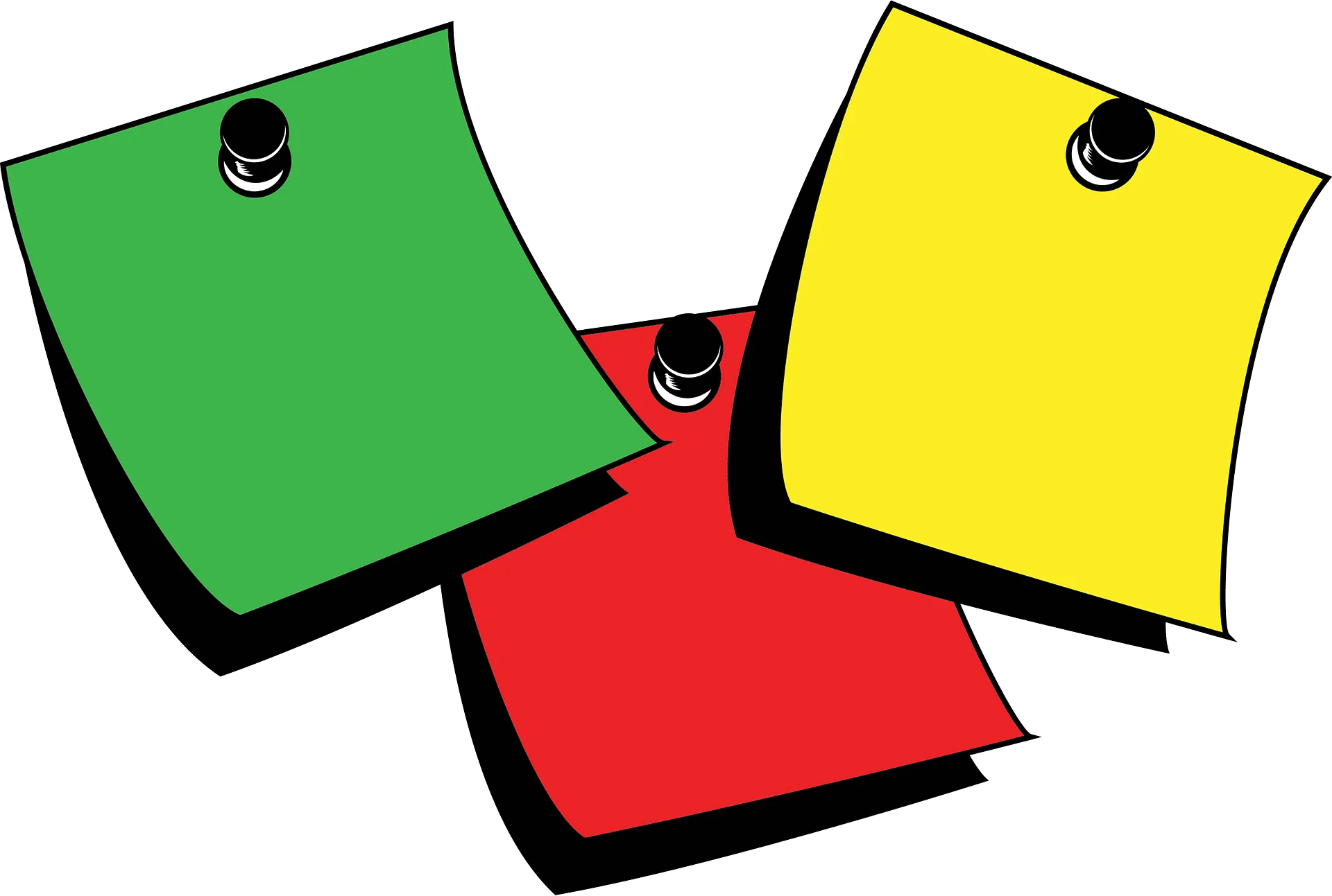 Colorful Sticky Notes Clipart with Playful Tack Pins Design