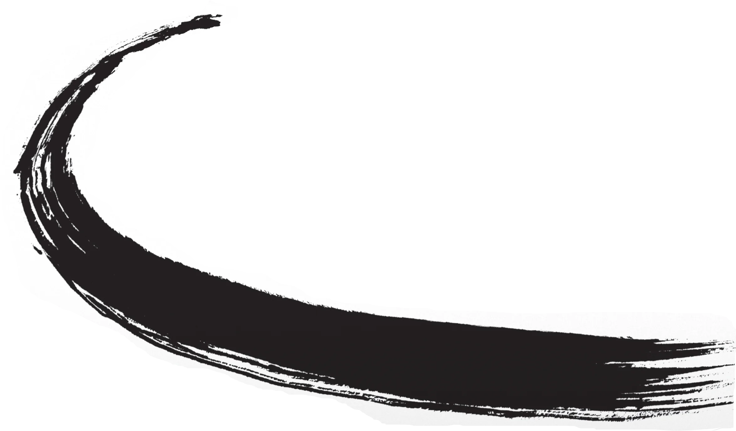 Elegant Black Curved Paintbrush Stroke Clipart with Dynamic Fluid Motion