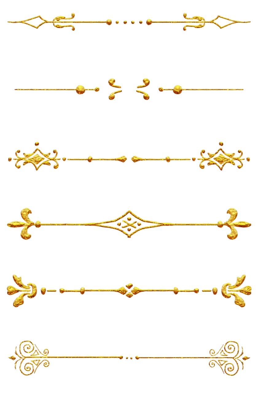Elegant Golden Ornamental Dividers and Decorative Line Clipart Collection