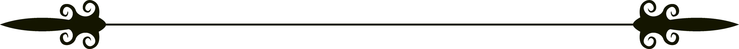 Elegant Minimalist Double-Ended Decorative Line Clipart with Ornate Scroll Endpoints