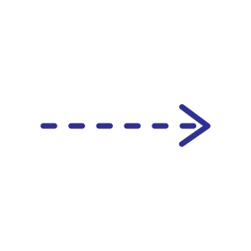 Minimalist Blue Dashed Arrow Clipart Pointing Forward with Dynamic Motion
