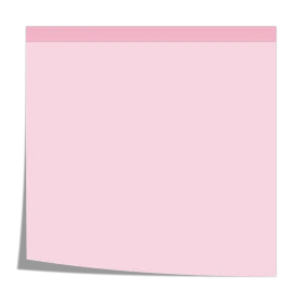Minimalist Pastel Pink Sticky Note Clipart with Soft Shadow Effect