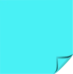 Minimalist Turquoise Sticky Note Clipart with Curled Corner Design