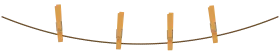 Minimalist Wooden Clothespins Hanging on a Curved Clothesline Clipart Design