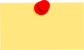 Minimalist Yellow Sticky Note Clipart with Bold Red Circular Accent