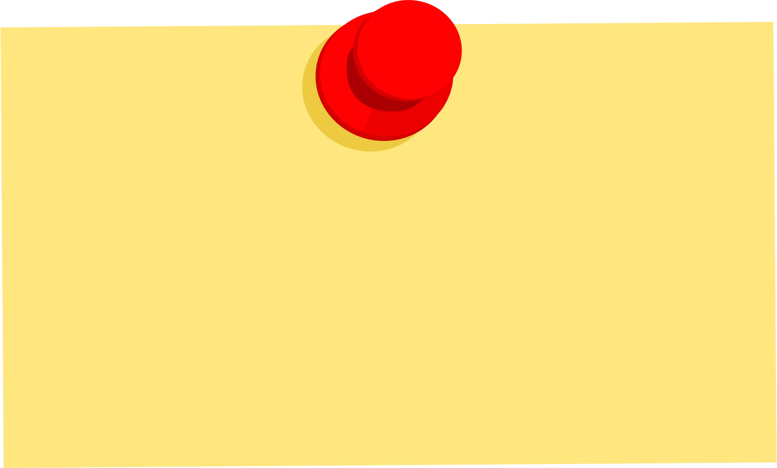 Minimalist Yellow Sticky Note Clipart with Bold Red Circular Accent