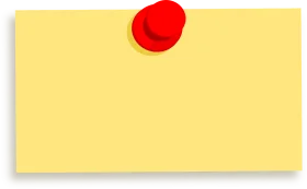 Minimalist Yellow Sticky Note Clipart with Bold Red Circular Accent